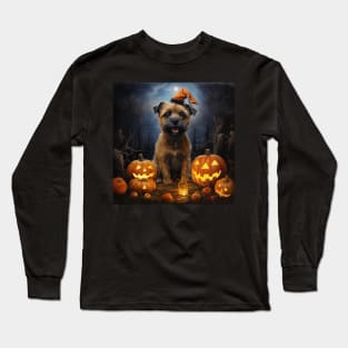 border terrier Halloween Long Sleeve T-Shirt